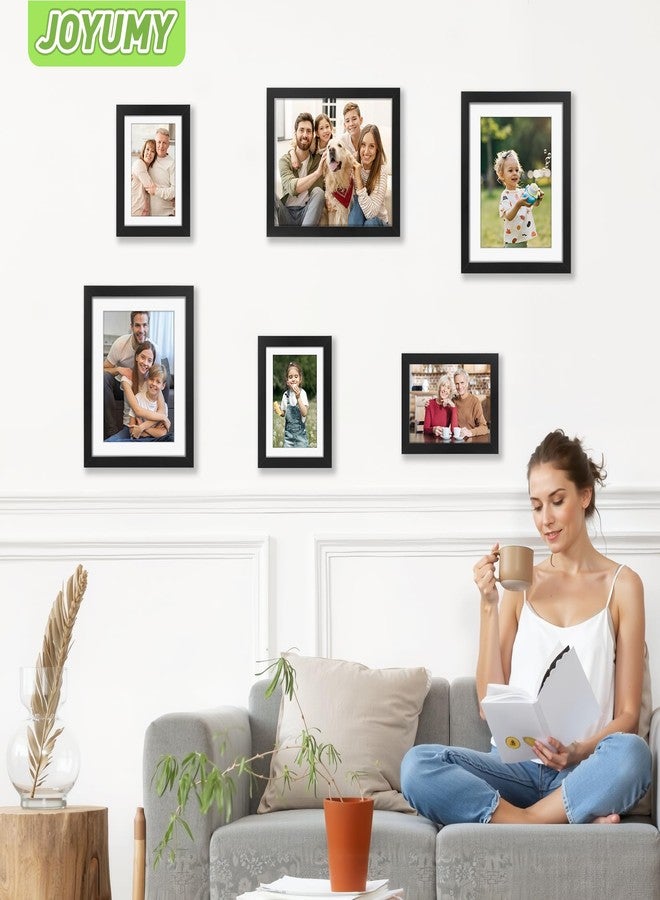 JOYUMY 5x7 Picture Frame Set of 3, Display Pictures 4x6 with Mat or 5x7 Without, Multi Photo Frames Collage for Wall or Tabletop Display, Black - Image 3